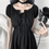 Miniatura: Off-Shoulder, High-Waist Black Dress