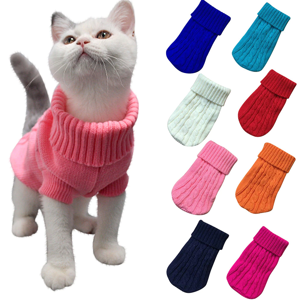 Christmas Pet Cat Clothes For Small Cats Sphynx Winter Warm Knitted Cat Sweater 