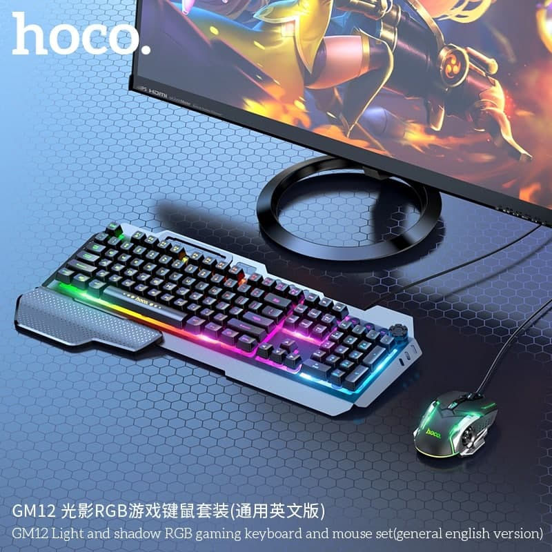 Thumbnail: GM12 Light and Shadow RGB Gaming Keyboard & Mouse Set (General English Vers