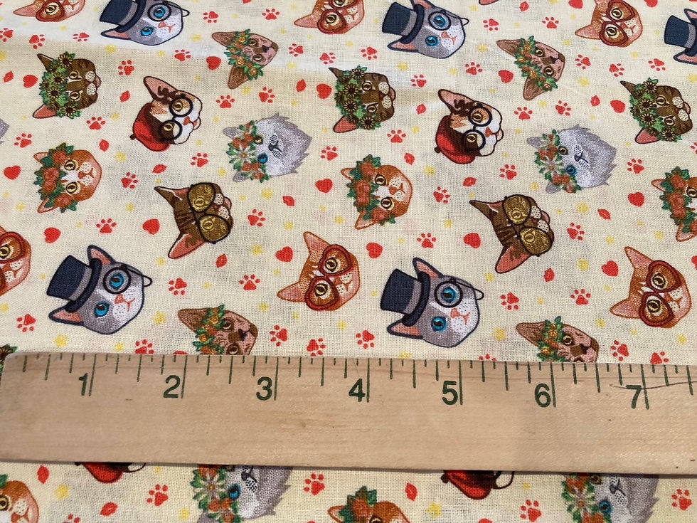 Thumbnail: Fancy Cat Faces - Yardage