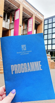 The Royal Conservatoire of Scotland programme, May 2023. Photo by Lisa in the theatre