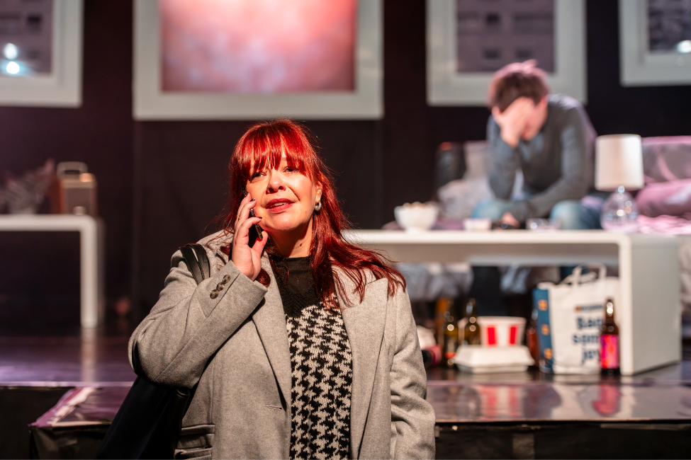 Elaine Stirrat and Paul Gorman in Gravity at A Play, A Pie and A Pint. Photo credit: Tommy Ga-Ken Wan