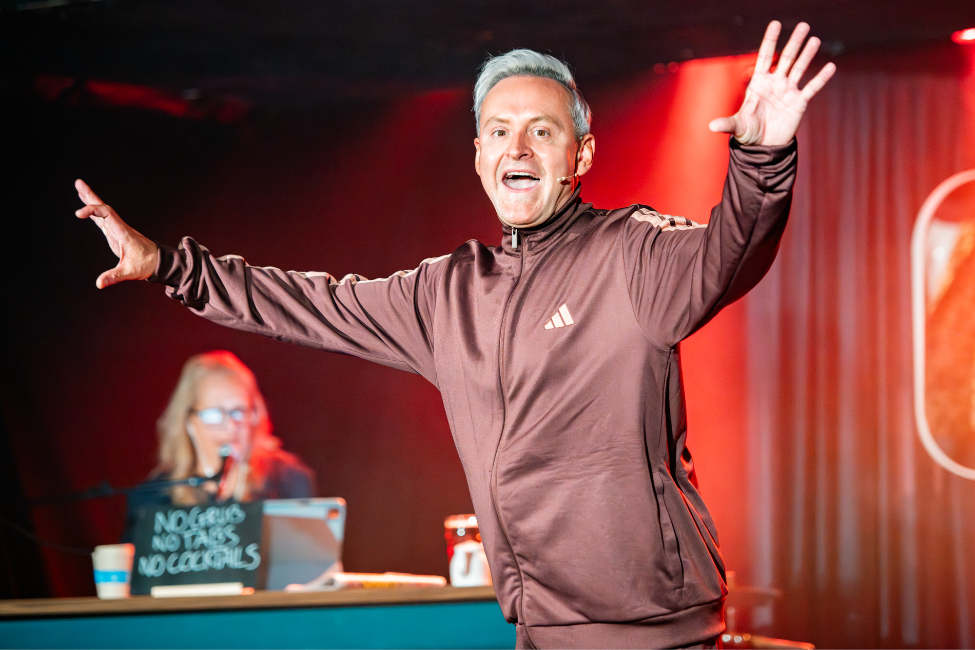 Darren Brownlie in Crocodile Rock. Millport musical theatre, Andy McGregor. Photo credit: Tommy Ga-Ken Wan