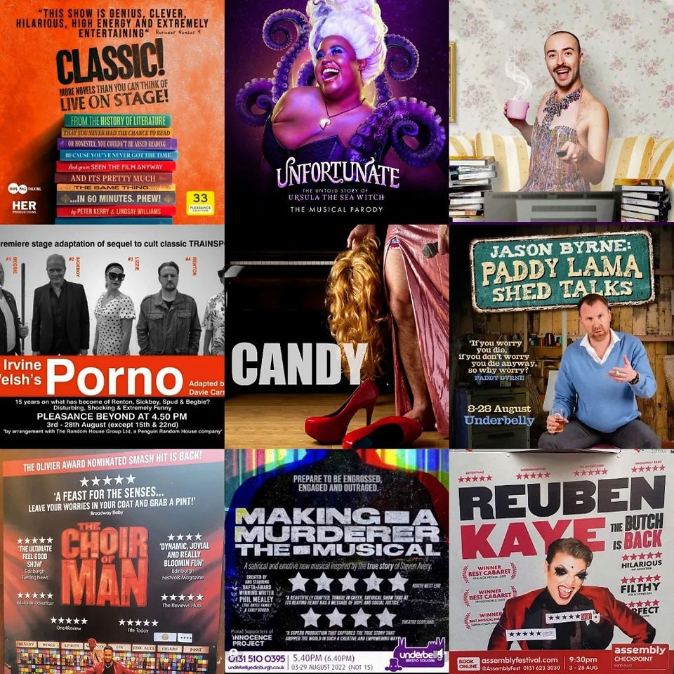 Edinburgh Festival Fringe 2022, Rob Madge, Irvine Welsh, Jason Byrne, Choir of Man, Reuben Kaye, Theater, Musicals, Comedy, Lisa in the Theatre