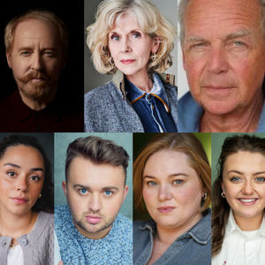 The High Life the musical full cast. L-R - Top Row: Alan Cumming, Forbes Masson, Siobhan Redmond, Patrick Ryecart, Louise McCarthy Bottom Row: Kyle Gardiner, Rachael Kendall Brown, Ross Baxter, Lauren Ellis-Steele, Ciara Flynn and Grant McIntyre