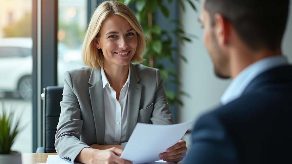 Eye-level view of a financial planner discussing retirement plans