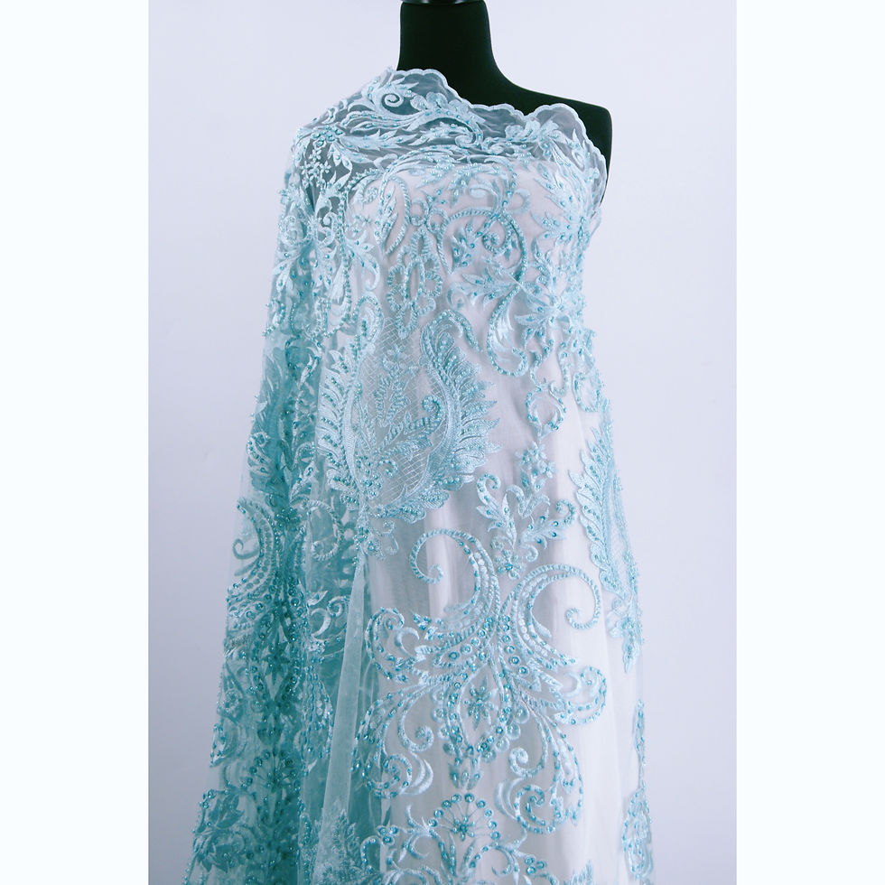 Thumbnail: SURAKI : luxury hand embroidery fabric for wedding gowns and party dresses 