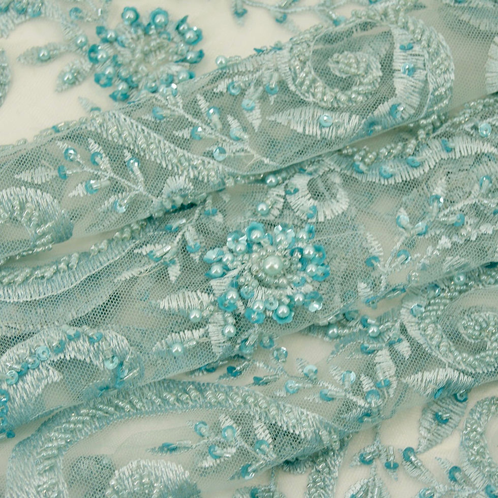 Thumbnail: SURAKI : luxury hand embroidery fabric for high fashion wedding dresses & party 