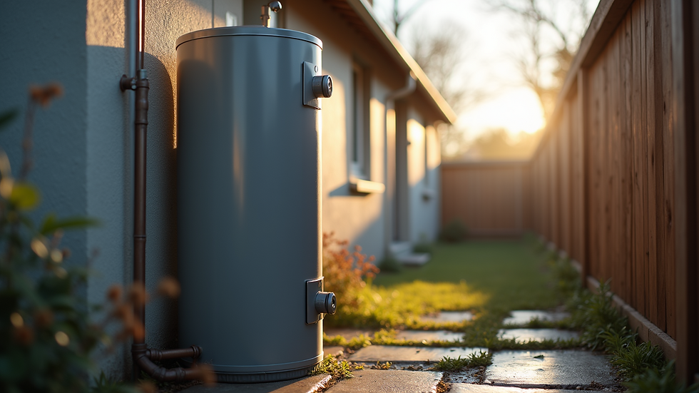 High angle view of a residential water heater