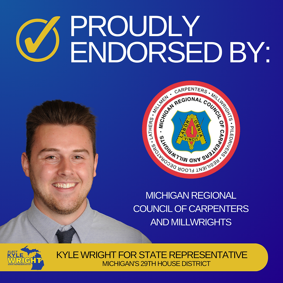 Building Michigan's Future: Carpenters and Millwrights Endorse Kyle Wright for State Representative