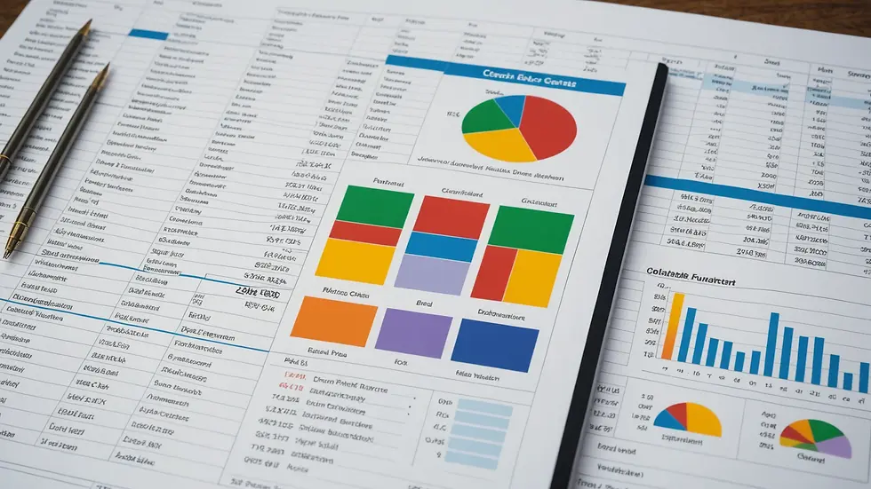Example of visual hierarchy in a spreadsheet