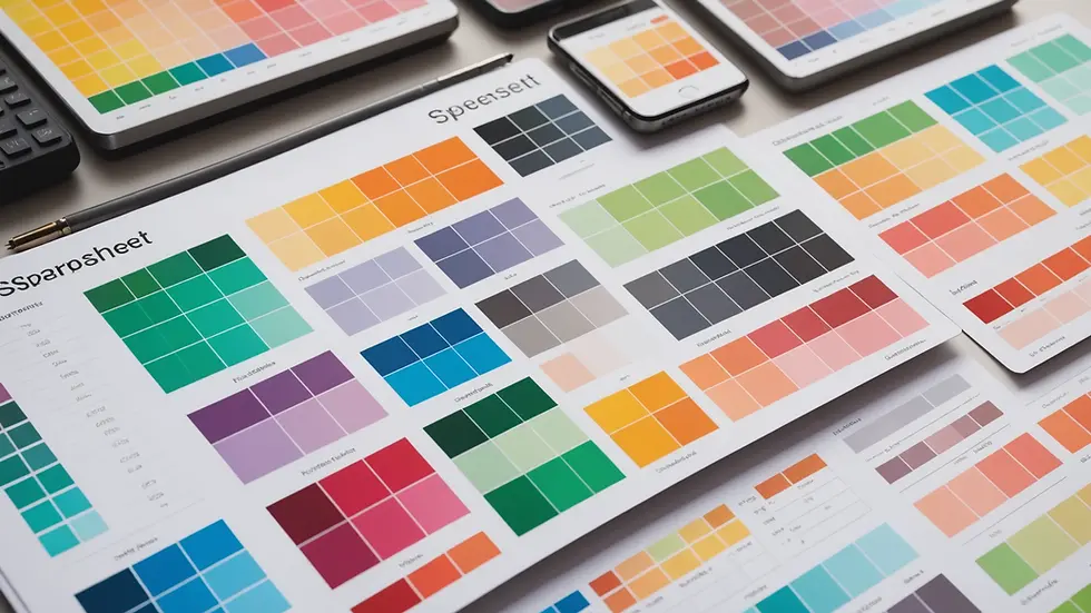 Aesthetic spreadsheet color palette