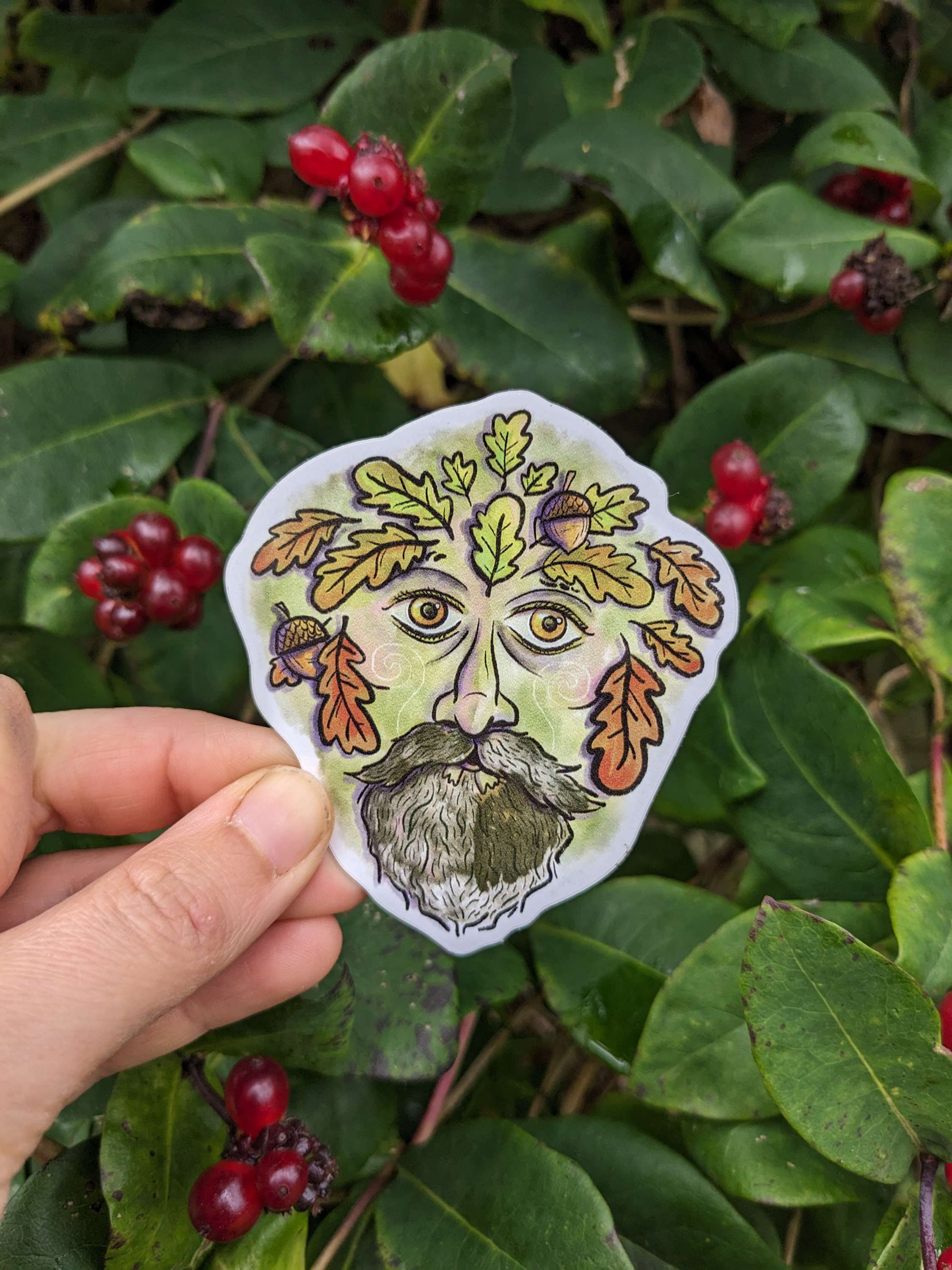 Green Man vinyl sticker