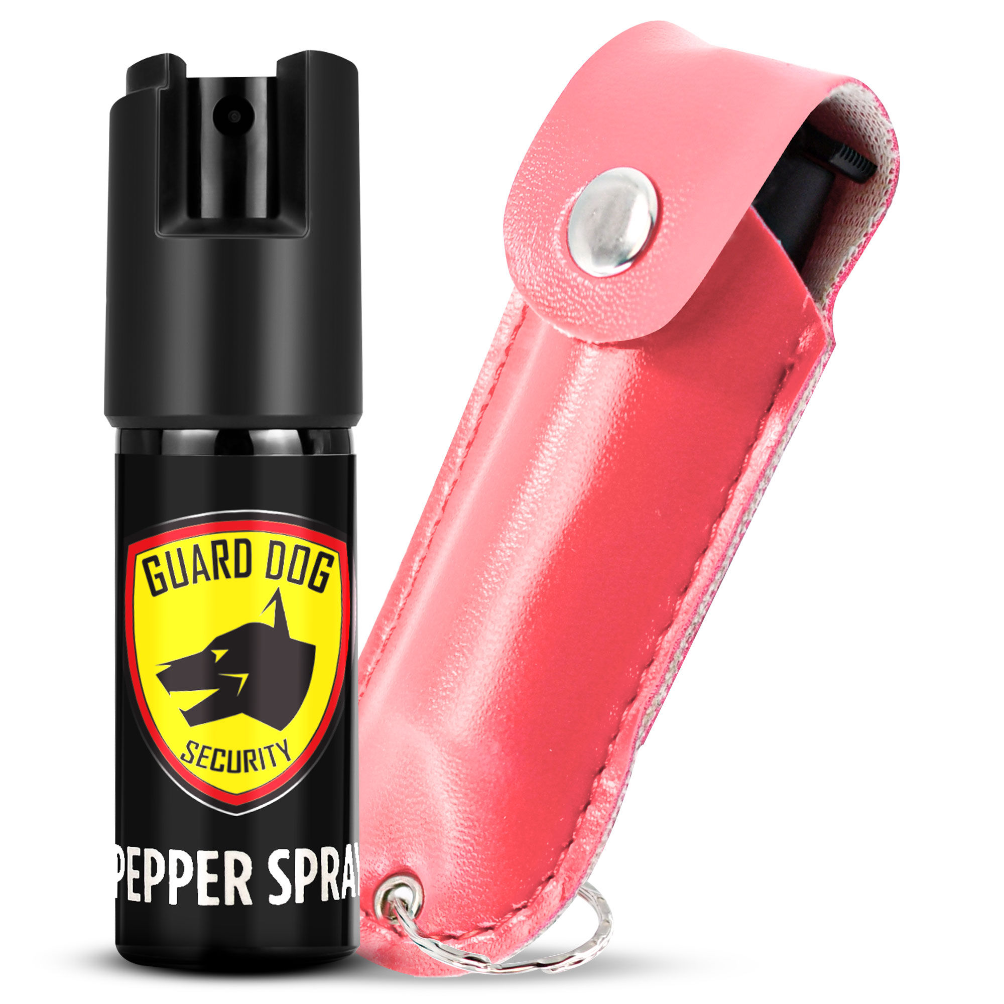 Light Pink Personal Defense Pepper Spray OC-18 1/2 oz - Leather Case
