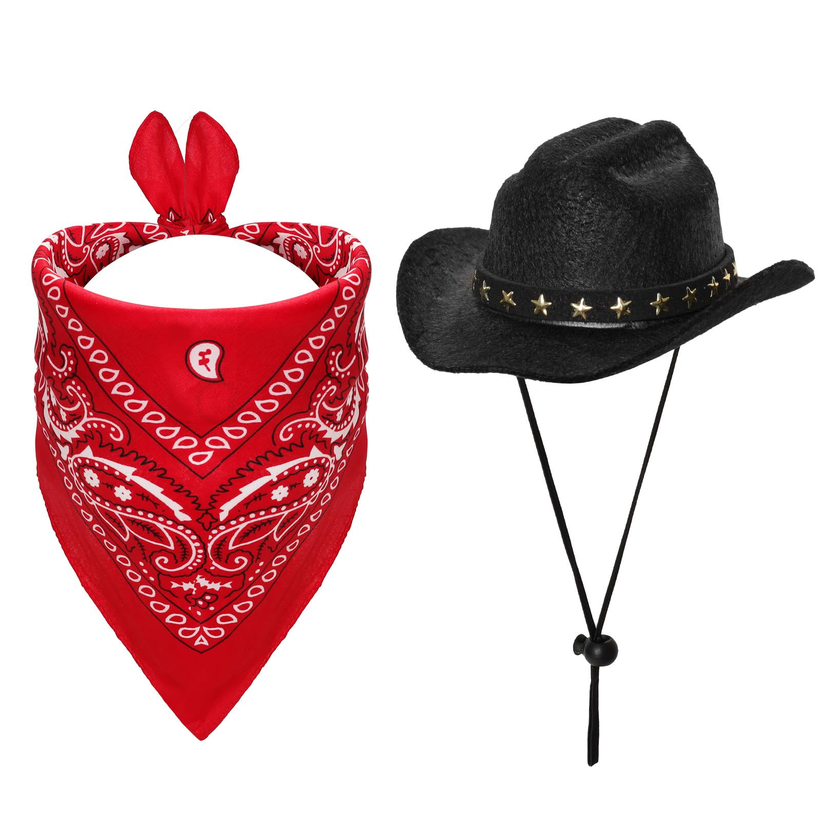 Fumwase Pet Cowboy Costume Halloween Costumes for Dogs Cat Cowboy Hats with Band