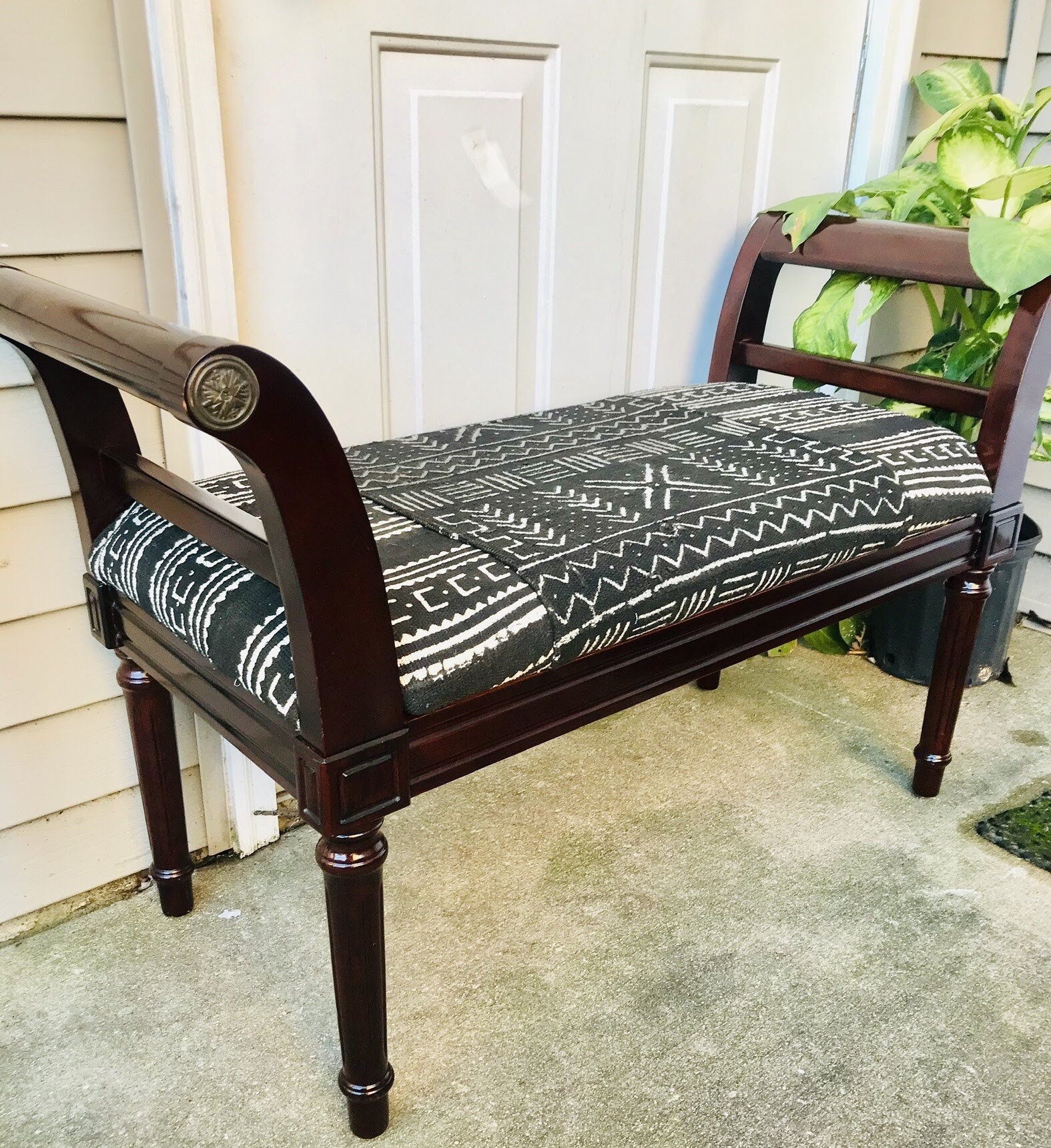 Mudcloth Cherrywood Bench