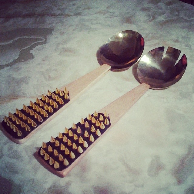 Oversized Studded Salad Tongs