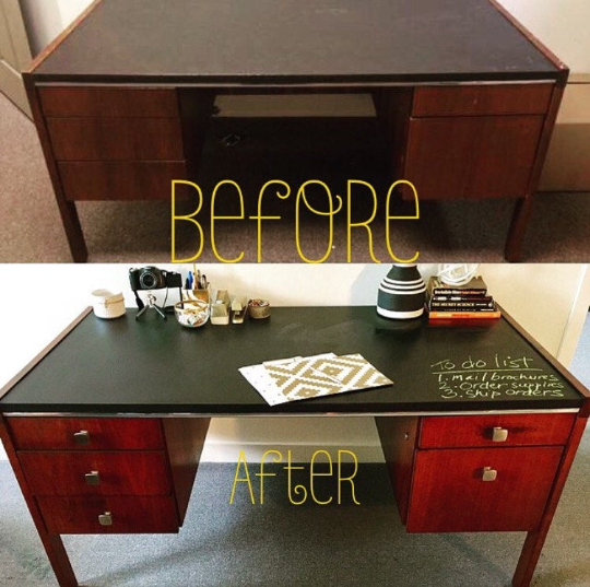 Upcycled Chalkboard Desk