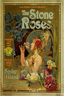 The Stone Roses Spike Island 1990 vintage concert poster artwork inspired by psychedelic gig poster design