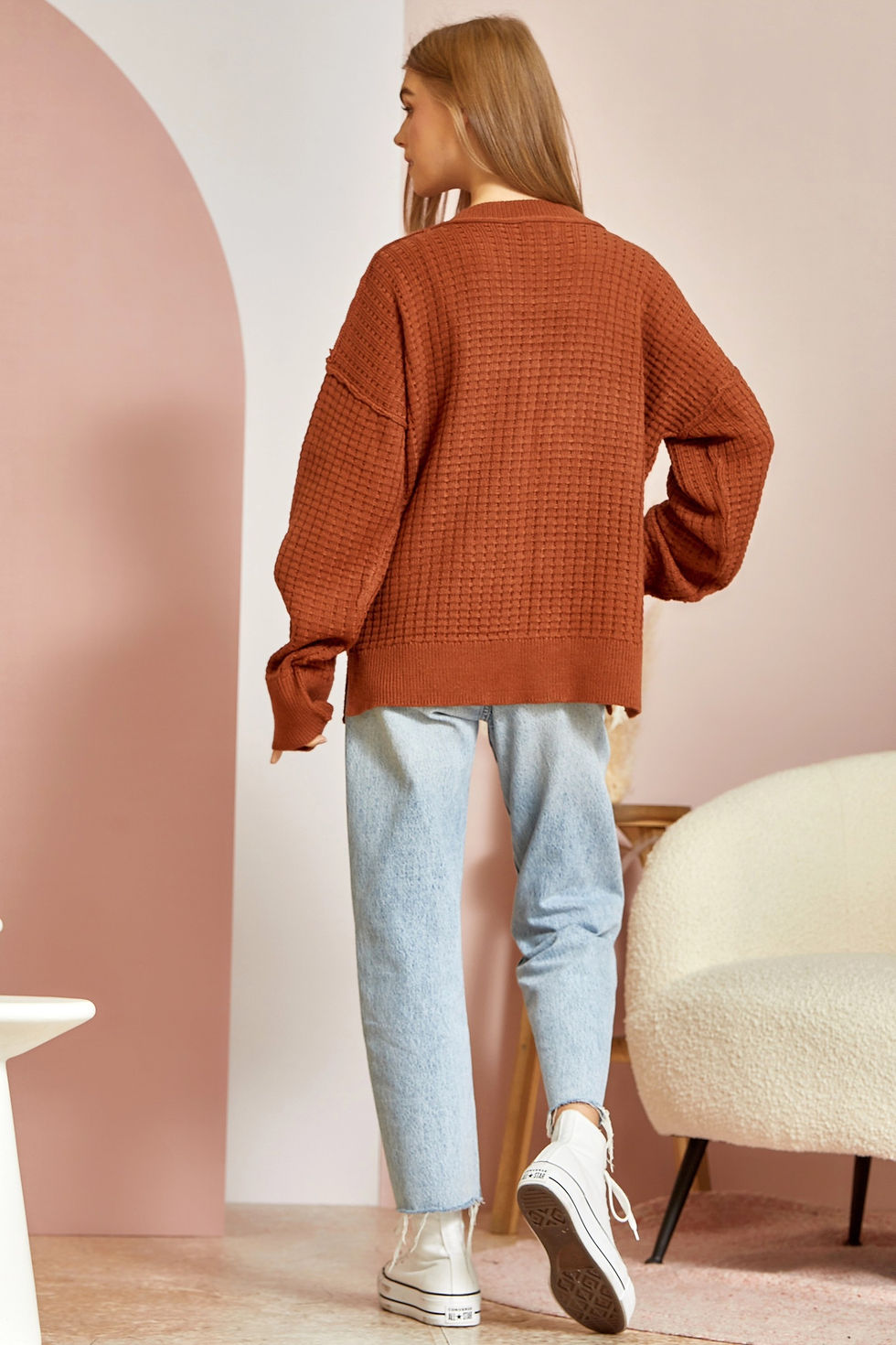 Thumbnail: Rust Texture Sweater Curves