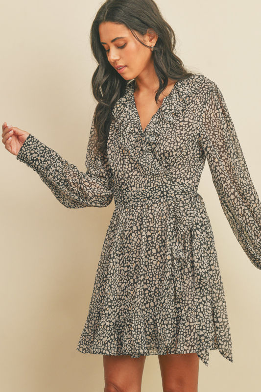 Thumbnail: Dotted Mini Wrap Dress