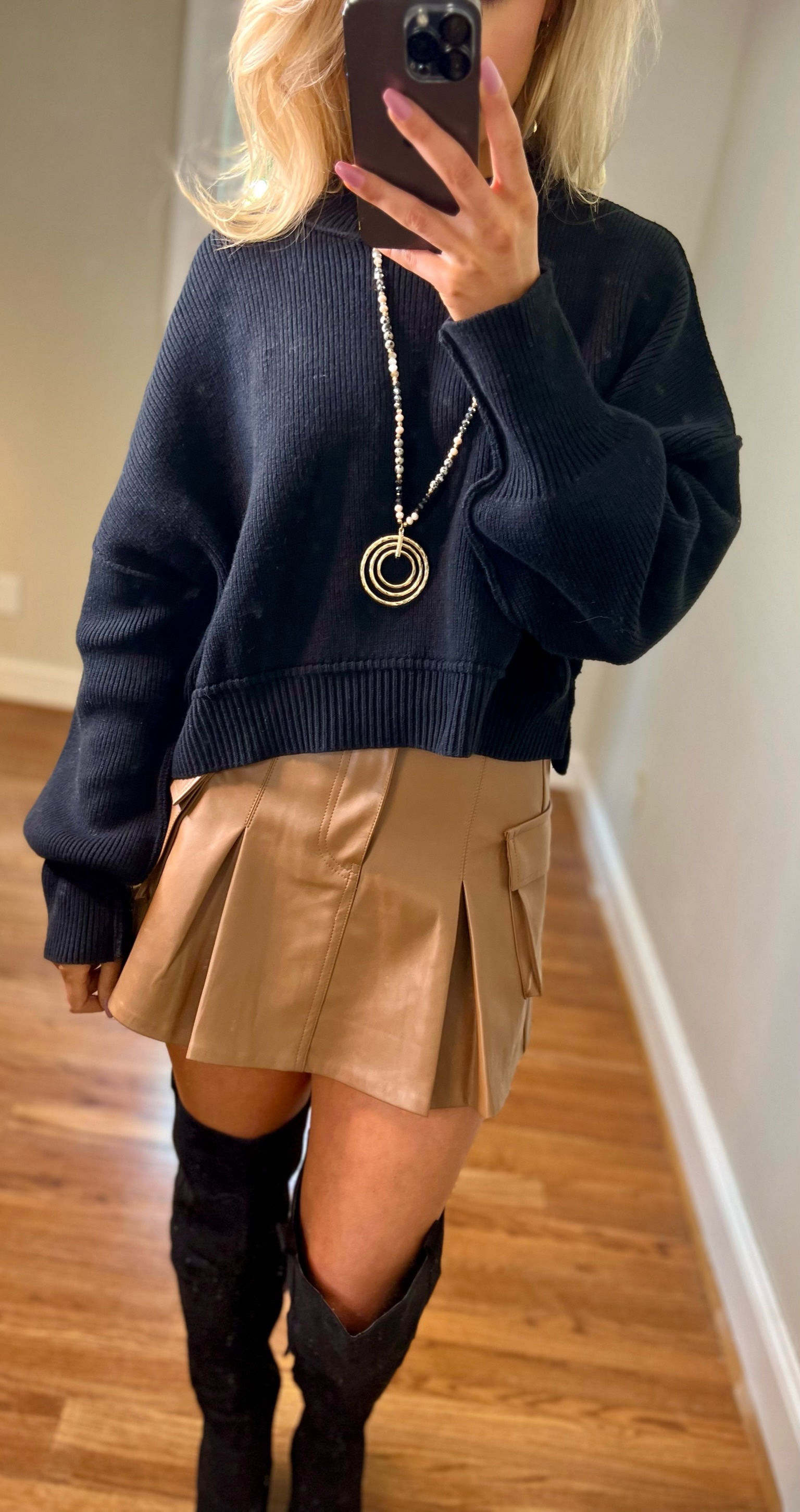 Dolman Sleeve Knit Cropped Sweater