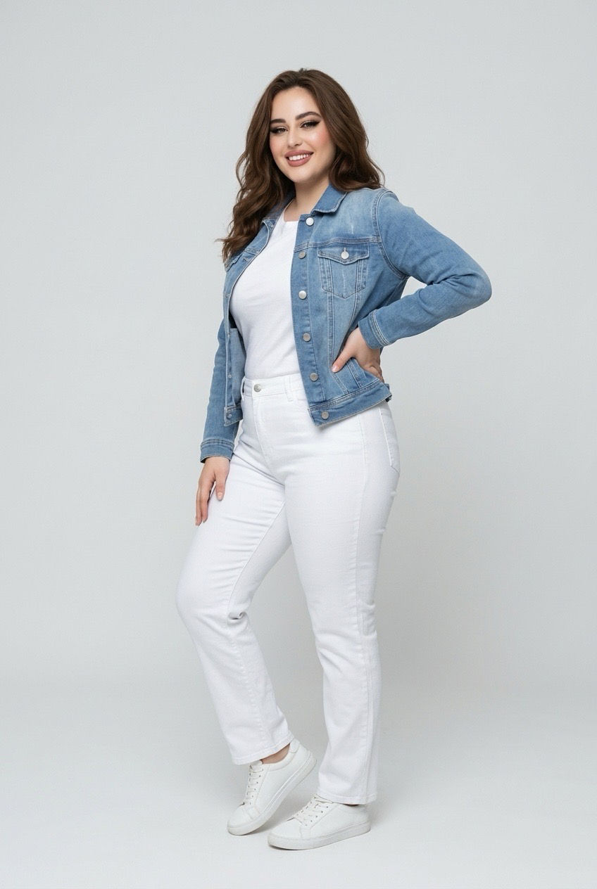 Thumbnail: Vintage Washed Denim Jacket Curves