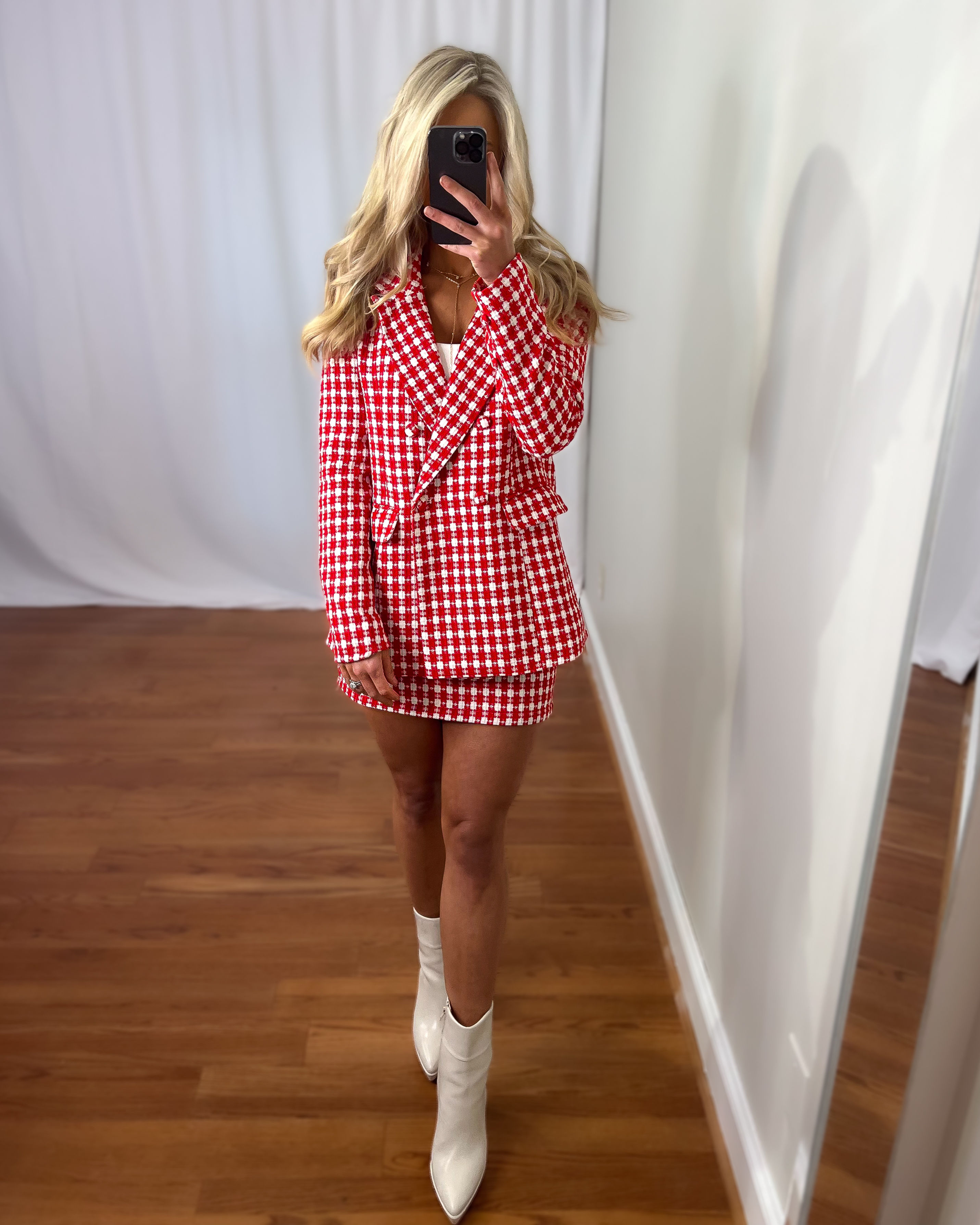 Tweed Double Breasted Blazer