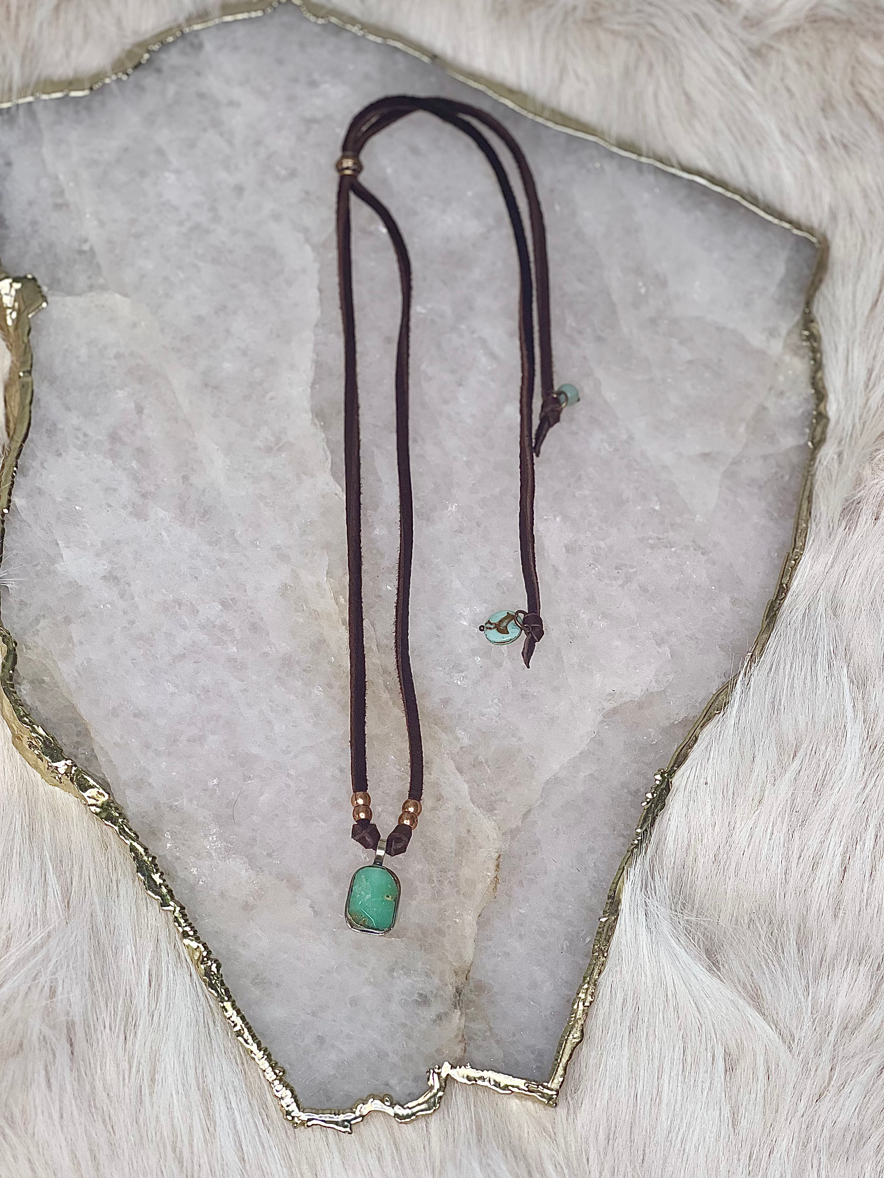 Handmade Semi-Precious Green Pendant Necklace