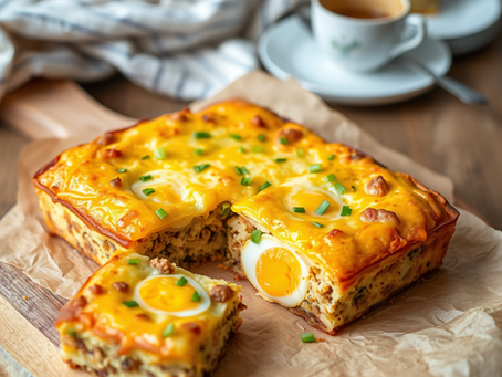 Savoury Egg Breakfast Traybake Cake (Easy High-Protein Bake)