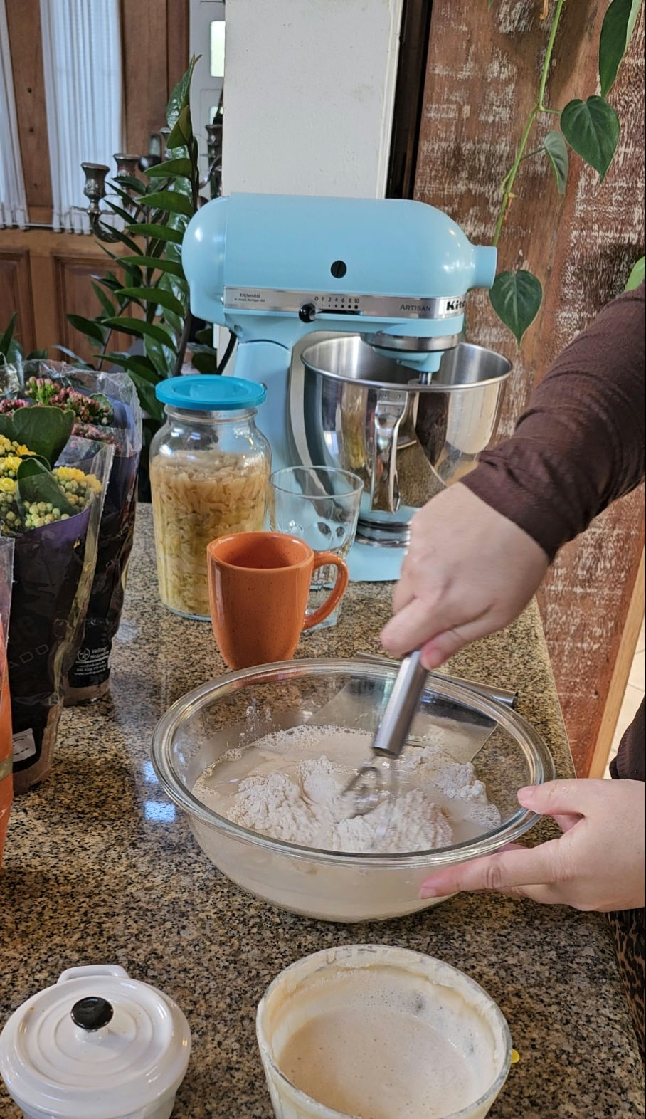 Mixing sourdough bread with Danish Dough Hook