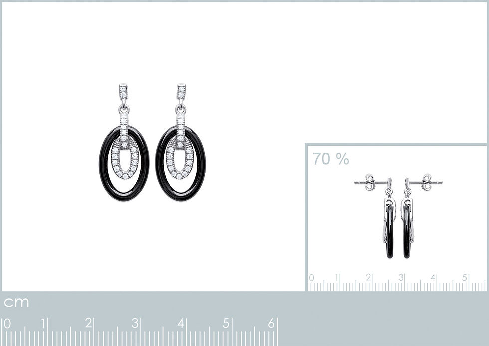 Miniature : PENDENTIF ARGENT ET CERAMIQUE NOIRE OVALE