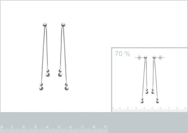 BOUCLES D'OREILLES ARGENT 2 TIGES 2 BOULES