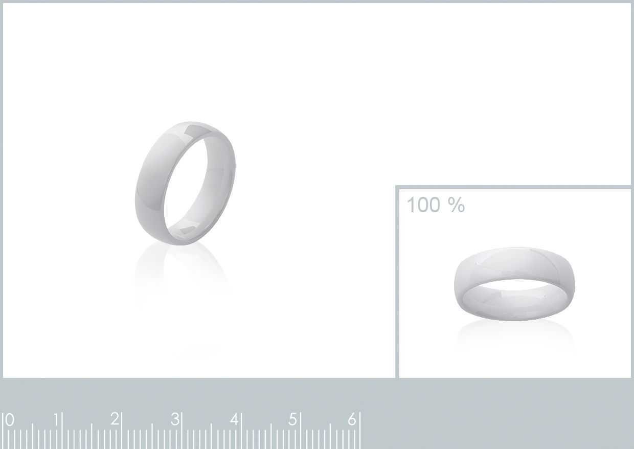 BAGUE CERAMIQUE LISSE BLANCHE - MODELE 2