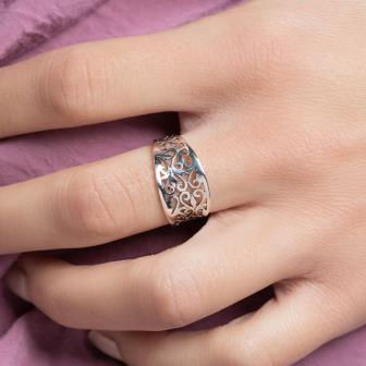 Miniature : BAGUE ARGENT MOTIFS DENTELLE