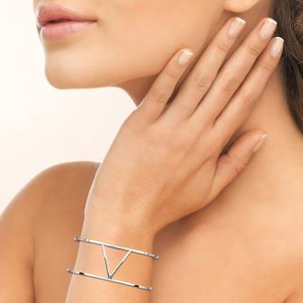 Miniature : JONC ACIER EPURE MOTIF V