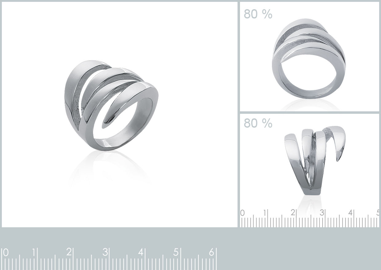 BAGUE ACIER BANDES POINTUES