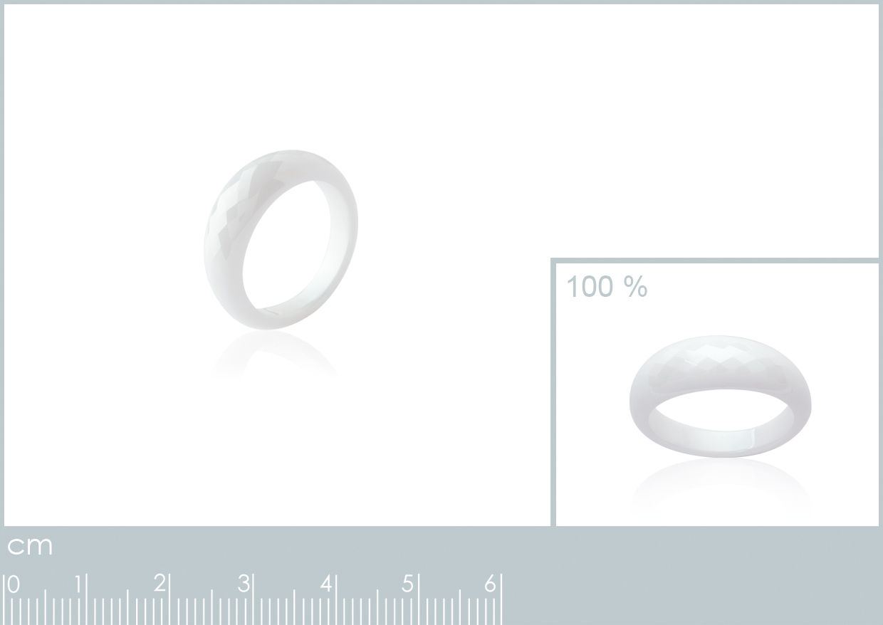 BAGUE CERAM BOMBEE FACETEE BLANCHE - MODELE 2