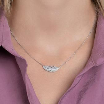 Miniature : COLLIER ARGENT PLUME