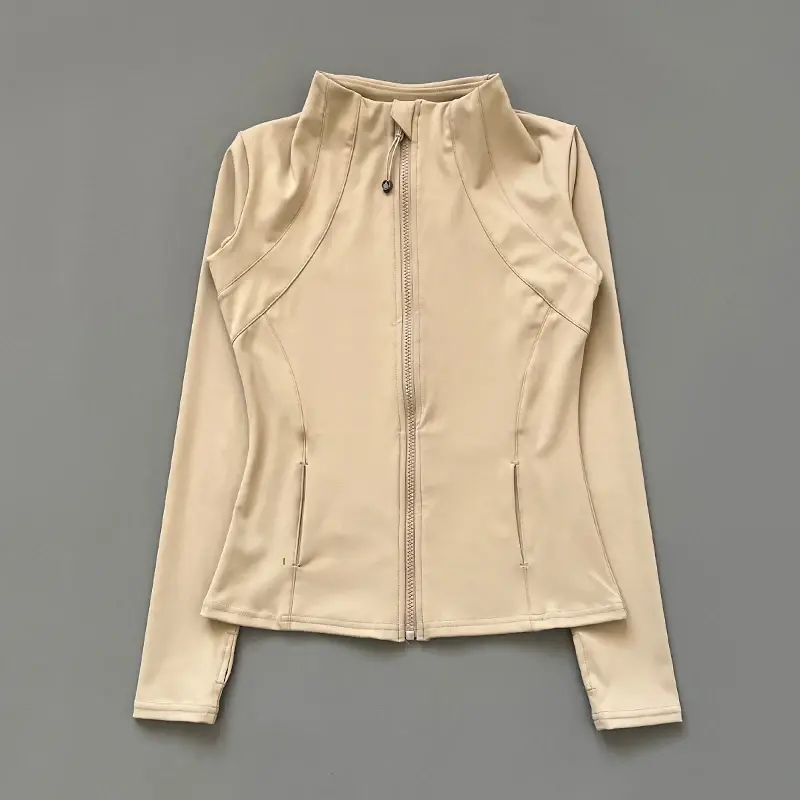 Thumbnail: Quick Dry Stand Up Collar Fitness Jacket for Women Slim-Fit Zipper Yoga Wear