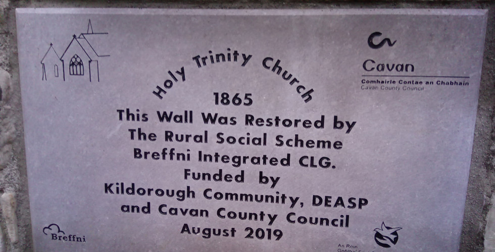 Holy Trinity Church wall restoration plaque, 1865, 2009
