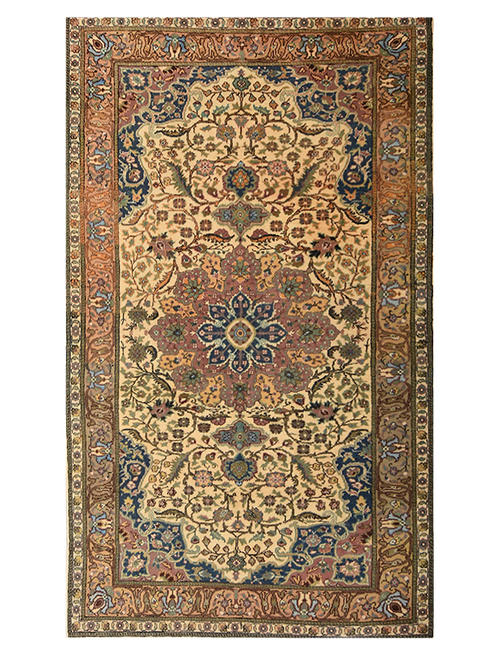 Thumbnail: 5x8 Beige Semi-Antique Turkish Kayseri Wool Rug