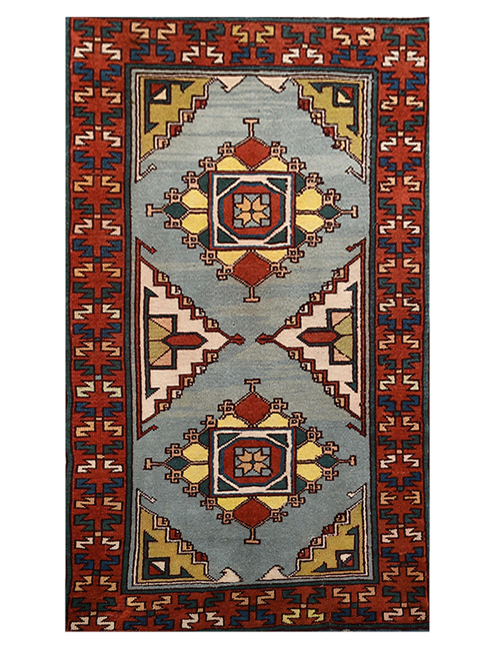 Thumbnail: 3x5 Blue Semi-Antique Turkish Anatolian Wool Rug