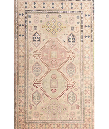 4x6 Beige Semi-Antique Turkish Wool Rug