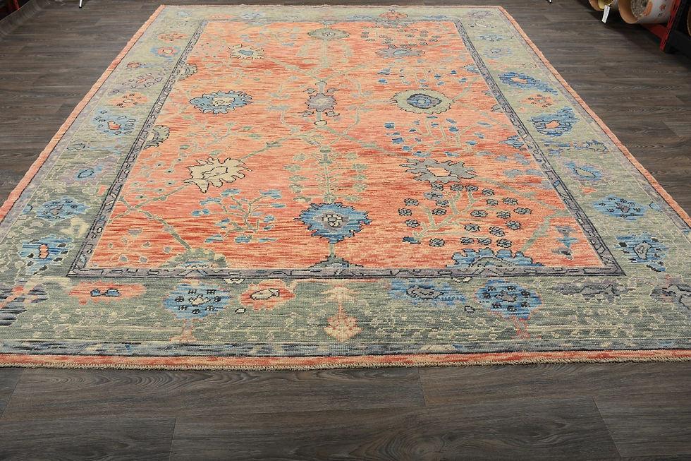 Thumbnail: 10x13 Rust Turkish Oushak Wool Rug