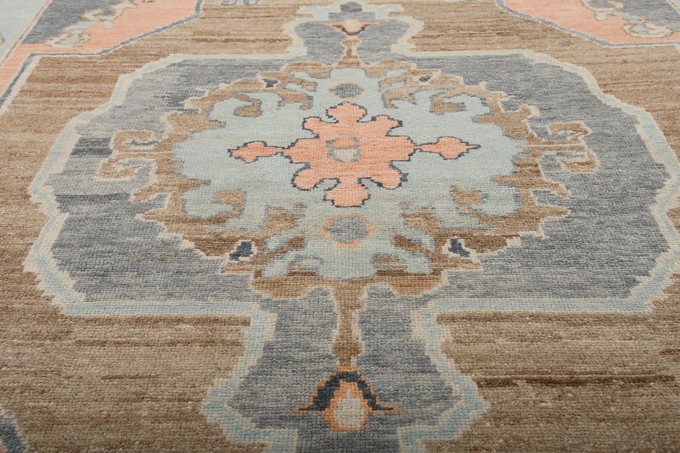 Thumbnail: 8x10 Beige Turkish Oushak Wool Rug