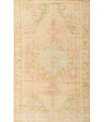 4x7 Beige Semi-Antique Turkish Wool Rug