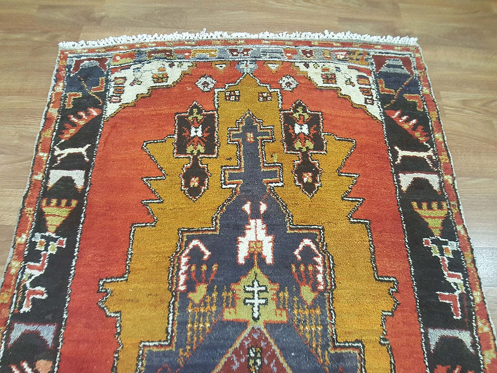 Thumbnail: Orange 5x10 Anatolian Turkish Antique Area Rug