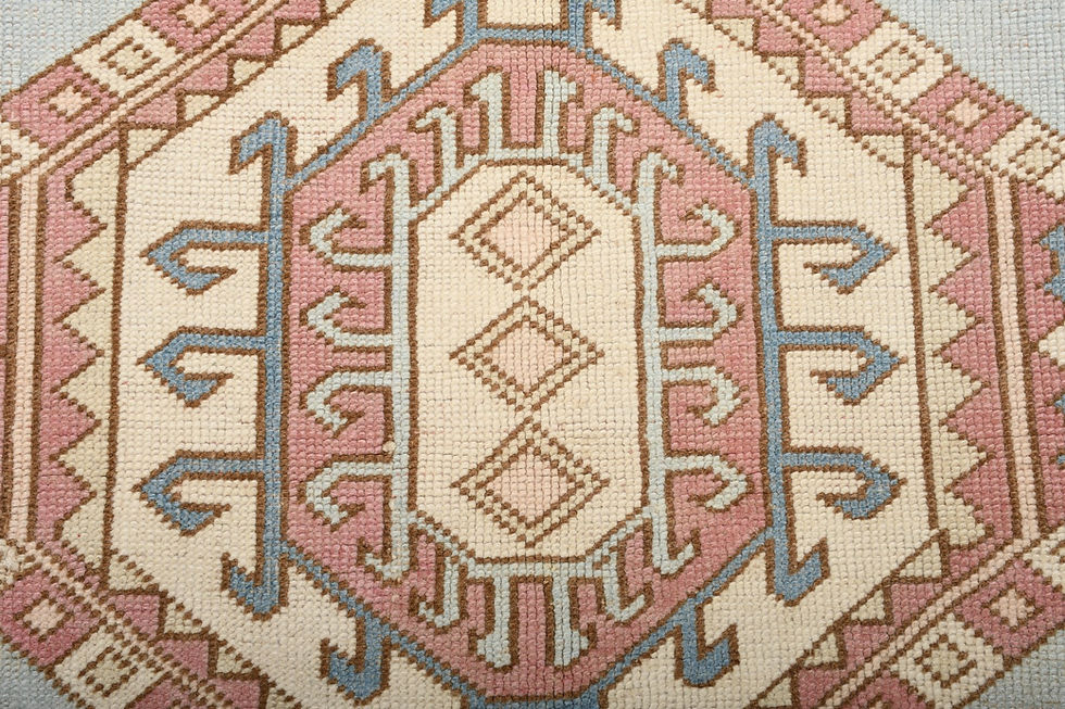 Thumbnail: Vintage Turkish Wool Rug 4x6 Ivory Anatolian Hand-Knotted Area Rug