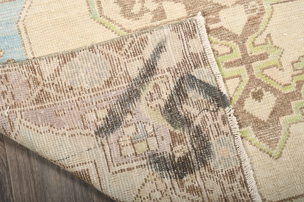 Thumbnail: 4x7 Vintage Turkish Rug Beige Handmade Wool Anatolian Area Rug Hand-Knotted